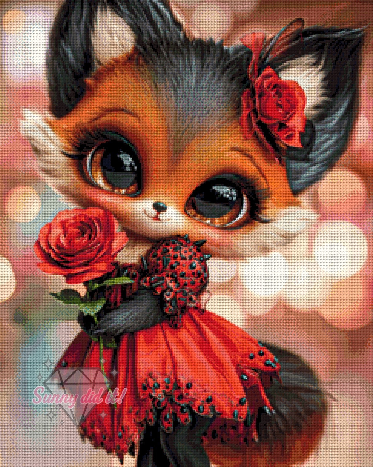 Rosenfuchs by Funkelreich 60x75cm 130 Farben