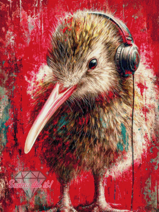 Musik-Kiwi by CaroFelicia 60x80cm 115 Farben