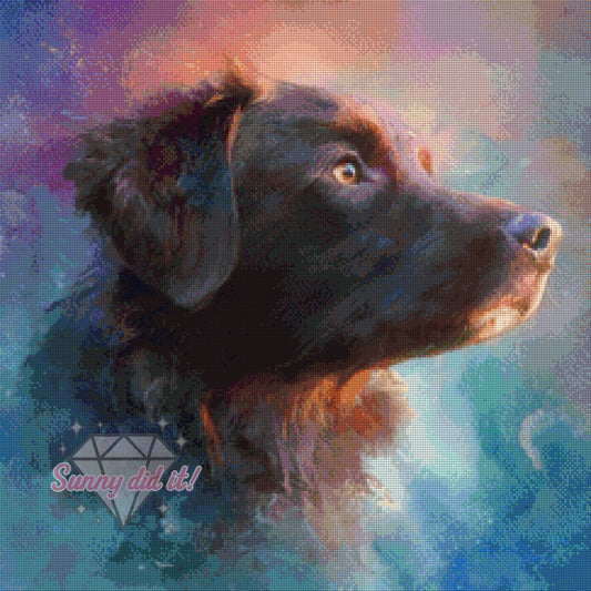 In the distance - Labrador Retriever by Shiny Unicorn Ai 60x60cm 105 Farben