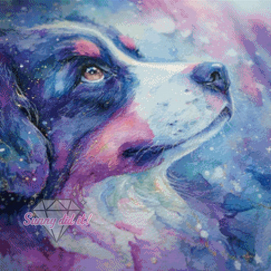In the distance - Berner Sennenhund by Shiny Unicorn Ai 60x60cm 95 Farben