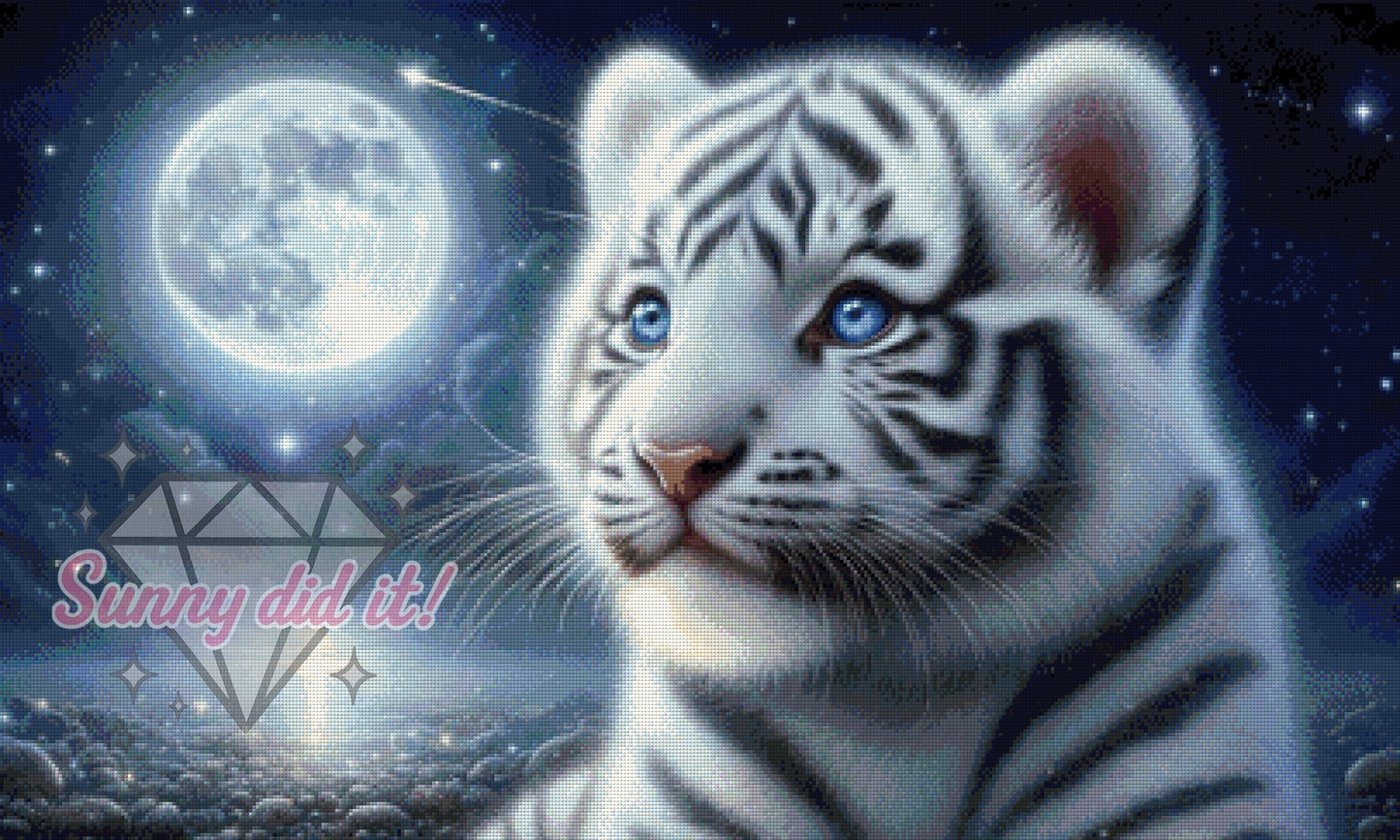 Mond-Tiger by Kaira KI Art 100x60cm 70 Farben