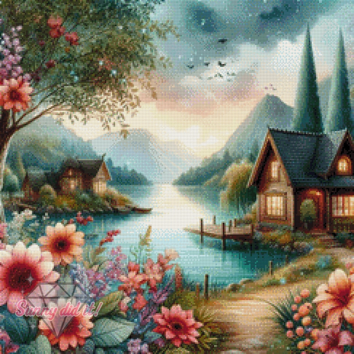 Ruhe am See by Christa.fe KI 60x60cm 135 Farben