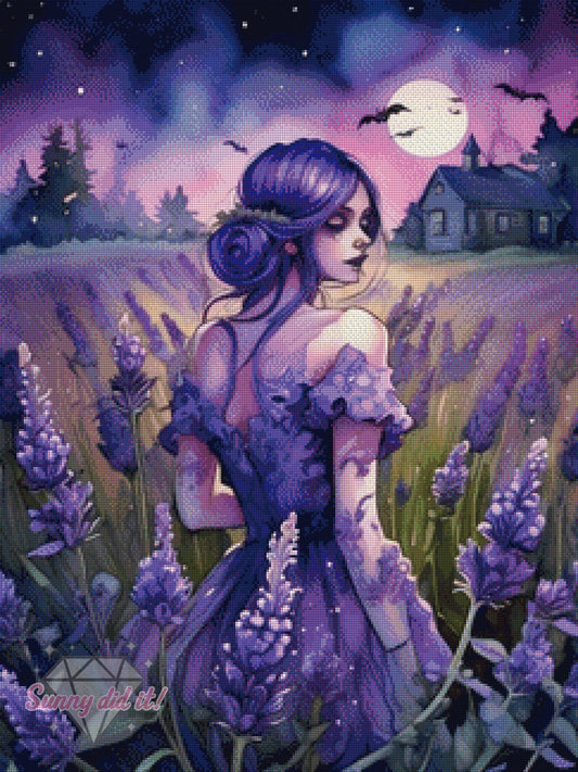 Nachts im Lavendel by Cre8tive Diamond Art 60x80cm 100 Farben