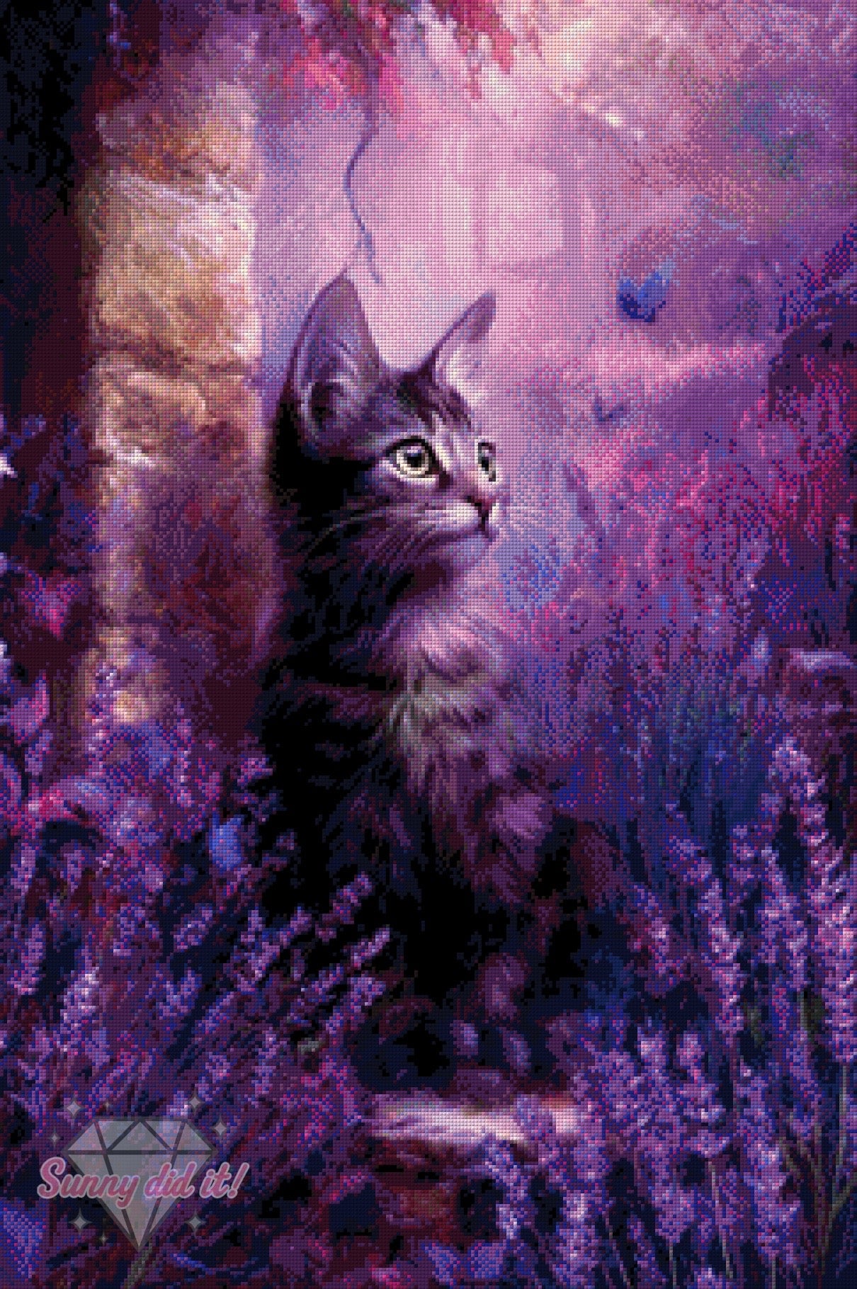 Lavender-Kitty by CaroFelicia 60x90cm 80 Farben