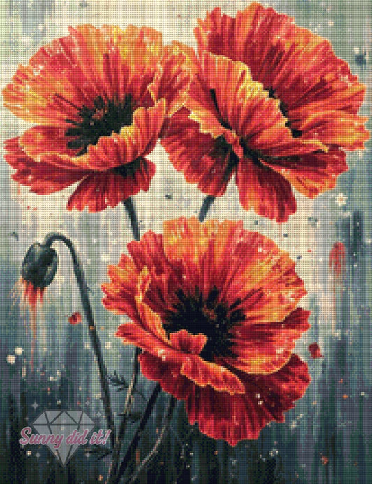 Poppies by Sunny did it! 50x65cm 100 Farben