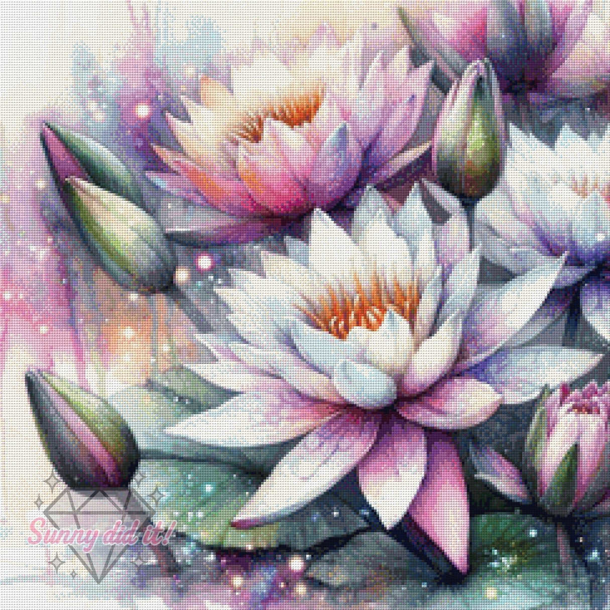 Seerosen by Christa.fe KI 60x60cm 115 Farben