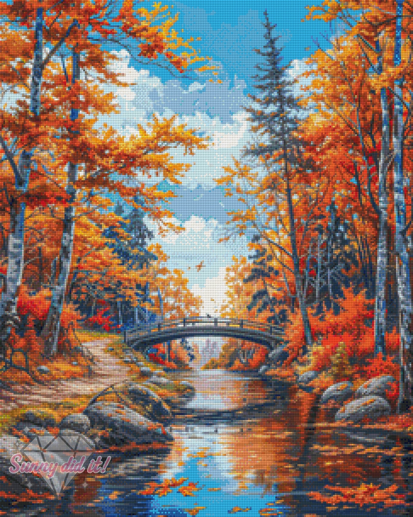Waldbrücke by Funkelreich 60x75cm 125 Farben