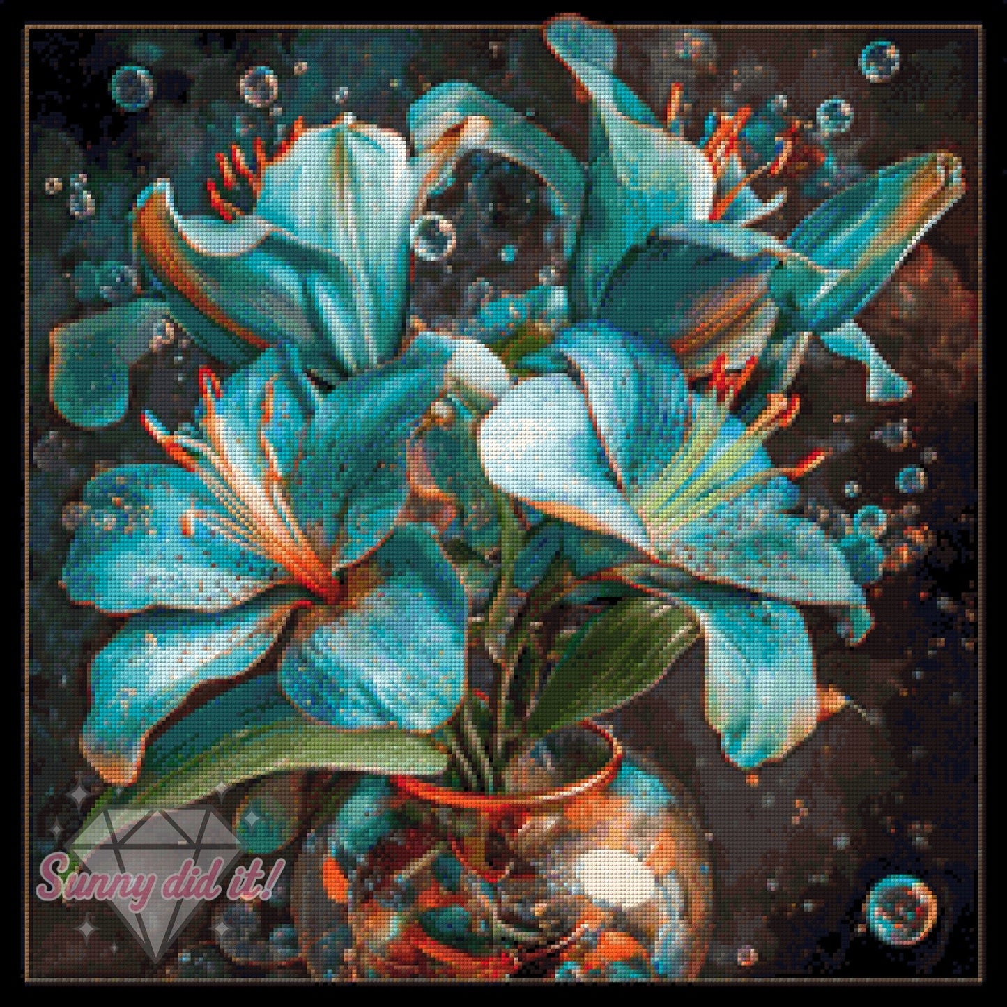 Lilienvase by Funkelreich 60x60cm 120 Farben