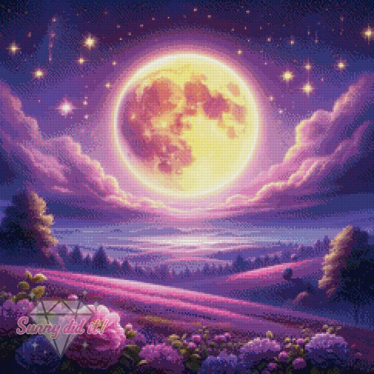 Violet Evening by Sandra's KI Designs 60x60cm 100 Farben