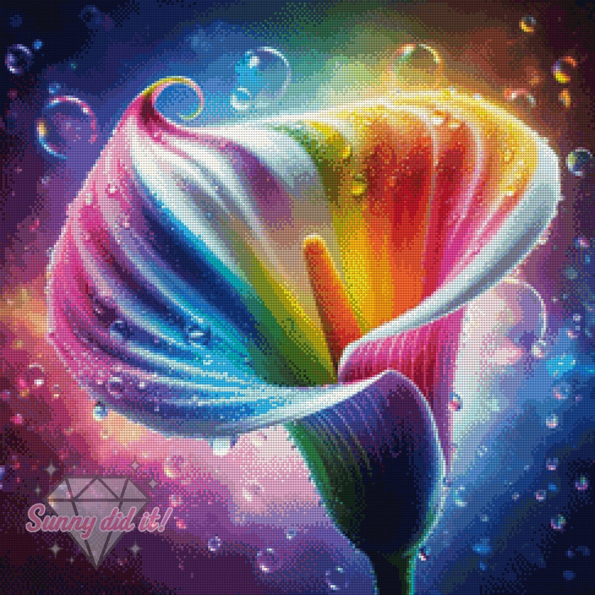 Regenbogencalla by Sandra's KI Designs 60x60cm 145 Farben