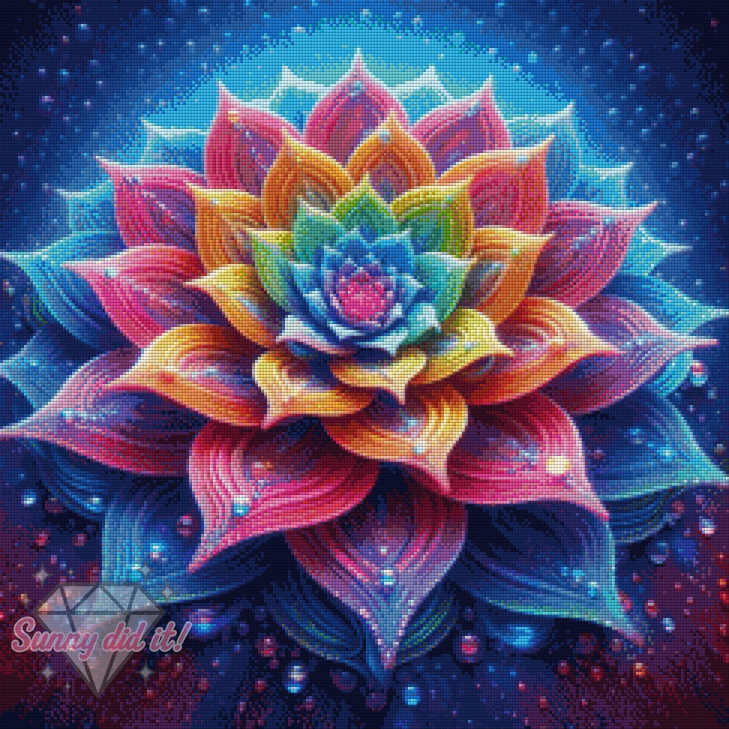 Rainbow Feuerblume by Sandra's KI Designs 60x60cm 115 Farben