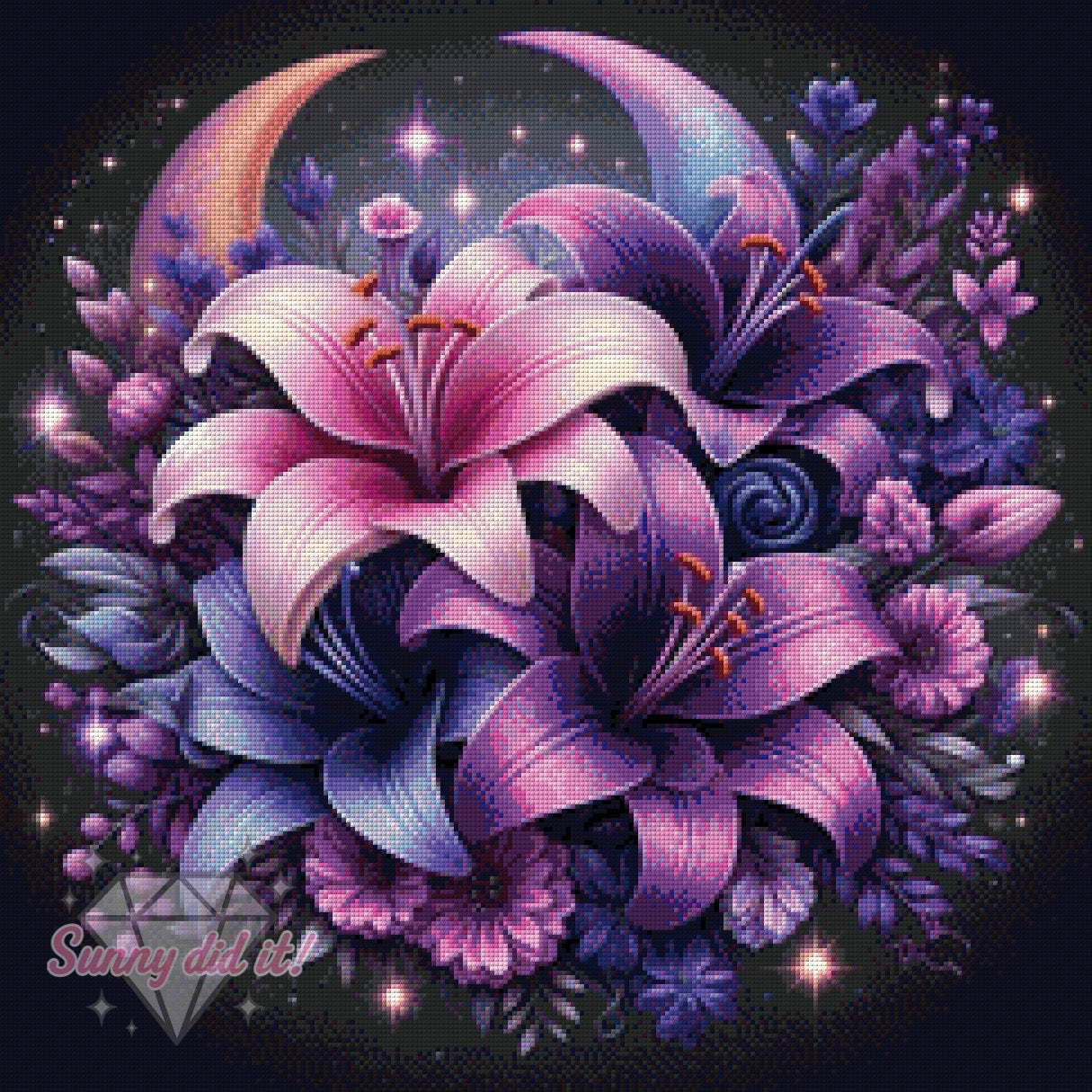 Lila Lilie by Sandra's KI Designs 60x60cm 80 Farben
