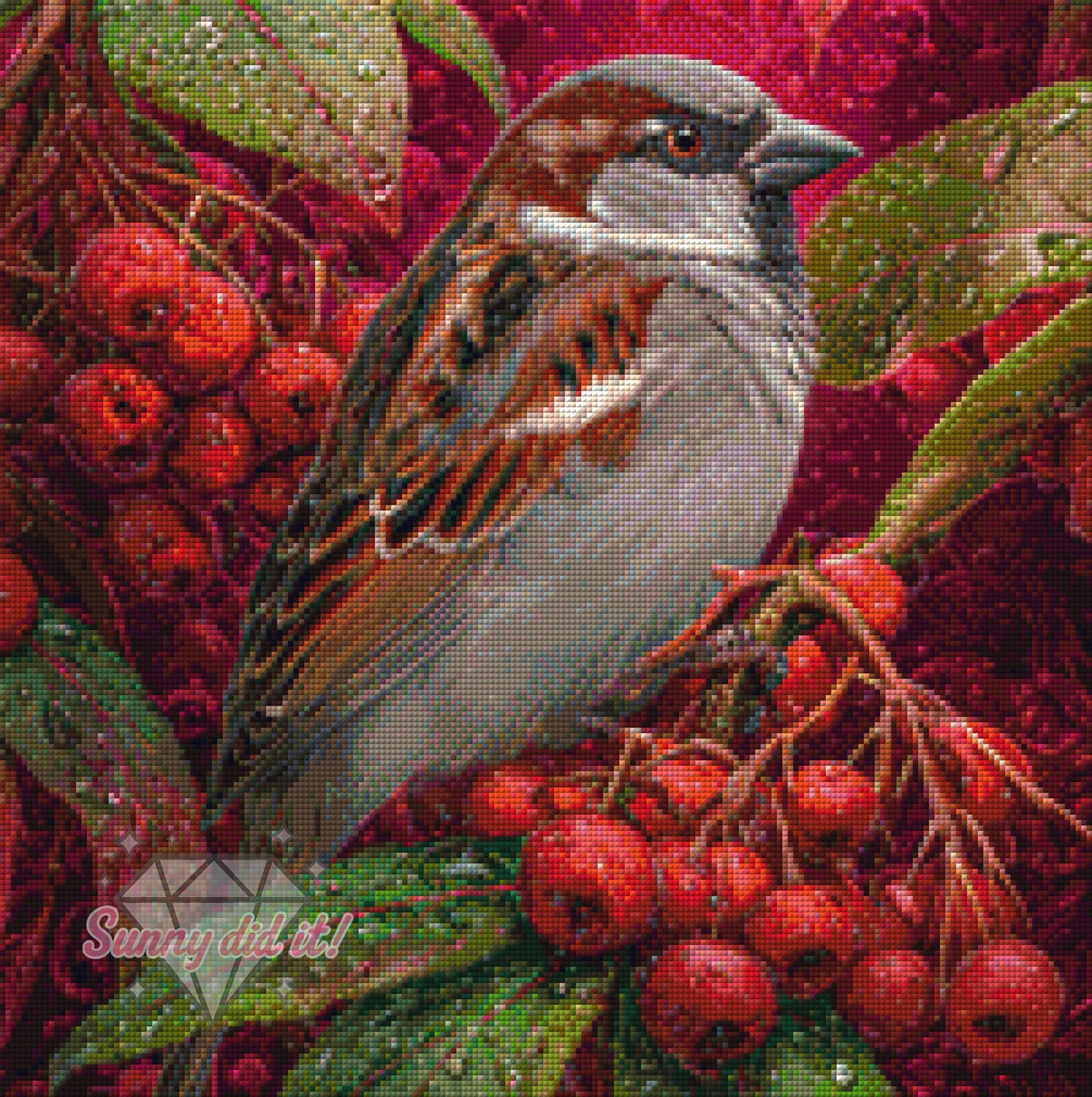 Beerenspatz by Funkelreich 50x50cm 85 Farben