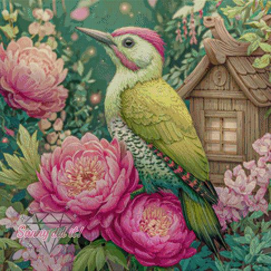 Grünspecht by Funkelreich 60x60cm 125 Farben