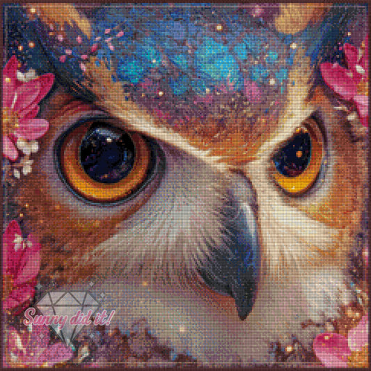 Eulengesicht by Funkelreich 60x60cm 100 Farben