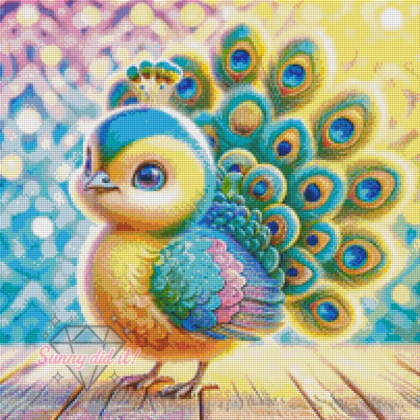 Pfauenküken by Silvia-ki 50x50cm 85 Farben