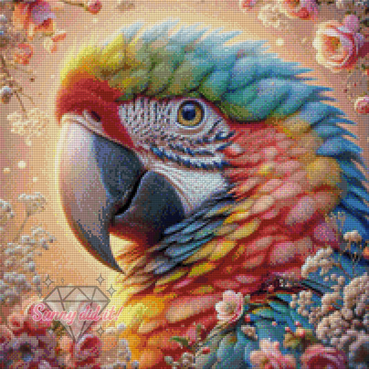 Rainbow Parrot by Teddy's Kreativchaos 50x50cm 105 Farben