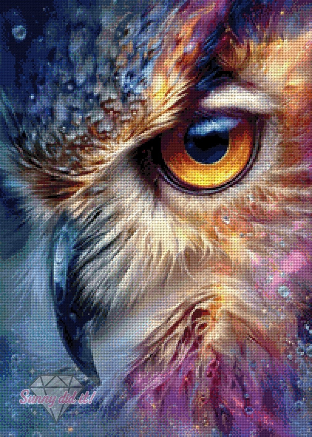 Der Blick - Eule by CaroFelicia 50x70cm 125 Farben