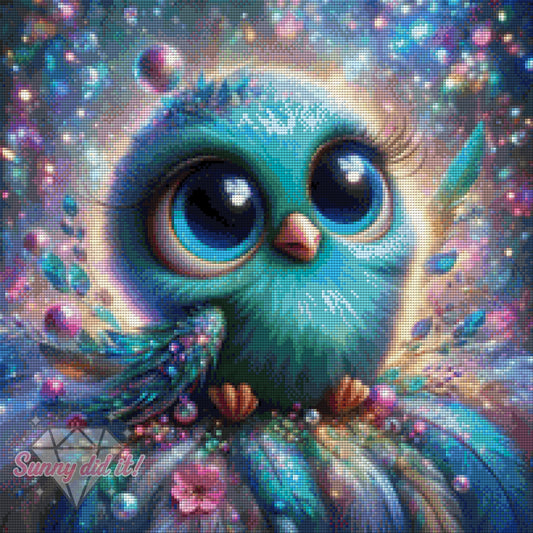 Türkises Vögelchen by Sandra's KI Designs 50x50cm 115 Farben