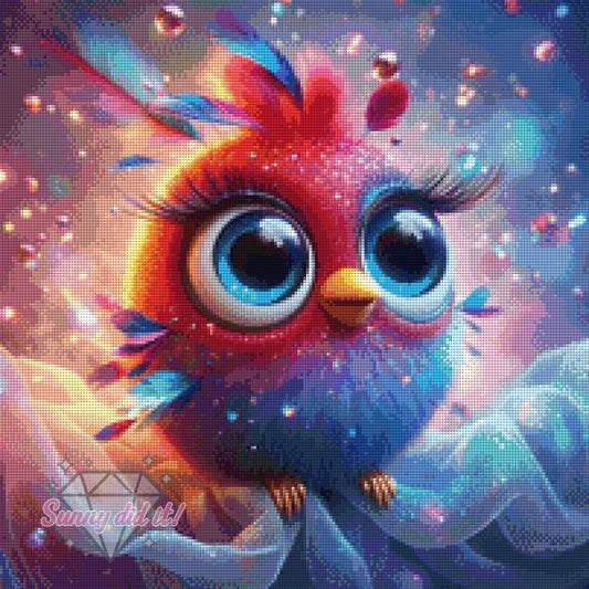 Rotblaues Vögelchen by Sandra's KI Designs 50x50cm 115 Farben