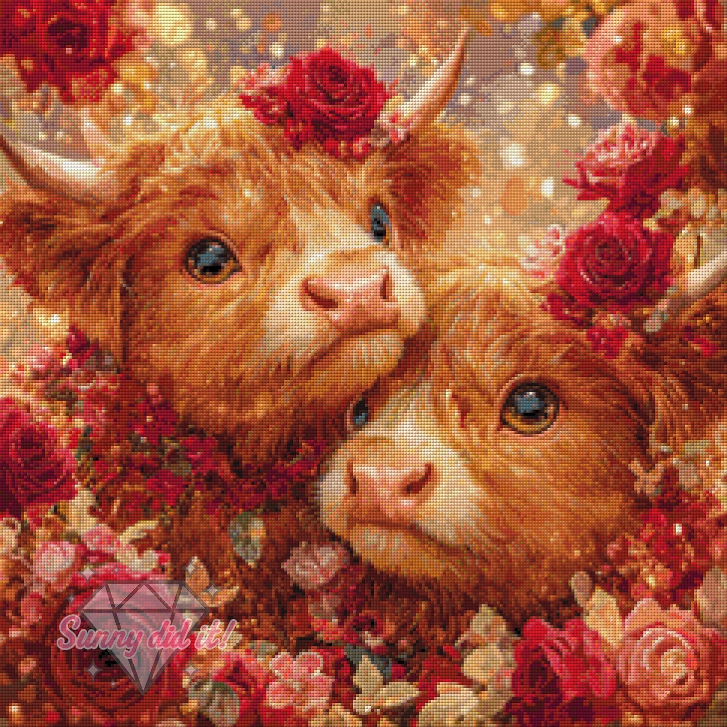 Kuhpärchen by Funkelreich 60x60cm 95 Farben