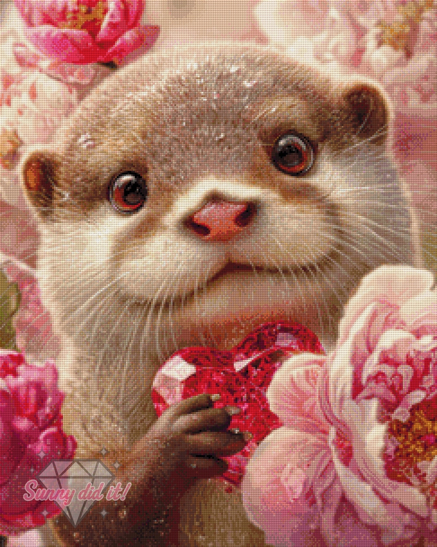 Otter mit Herz by Funkelreich 60x75cm 105 Farben