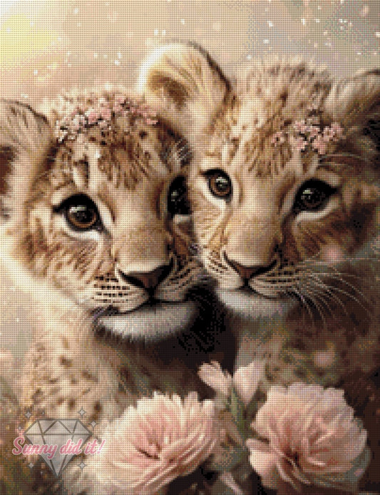 Lions in Love by CaroFelicia 50x65cm 80 Farben