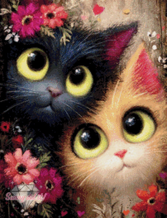 Cats in Love by CaroFelicia 50x65cm 100 Farben