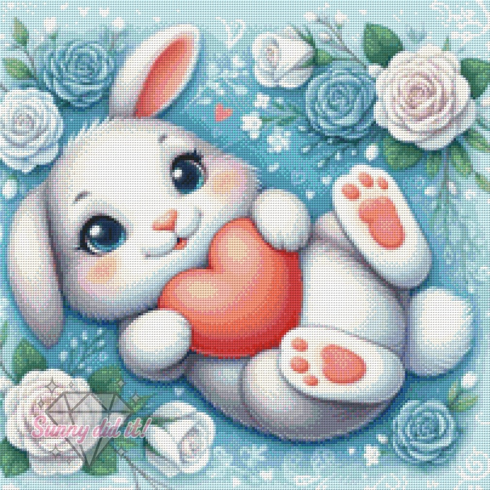 Bunny Love by Silvia-ki 50x50cm 80 Farben