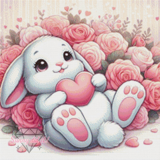 Valentine Bunny by Silvia-ki 50x50cm 80 Farben