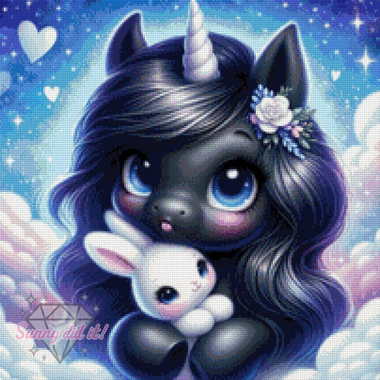 Schmollinchen und ihr Hasi by Glitzerkrümelchen 50x50cm 75 Farben