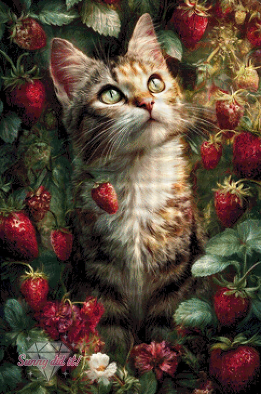 Strawberry-Kitty by CaroFelicia 60x90cm 115 Farben