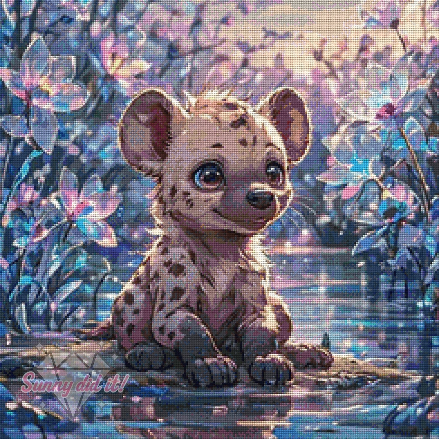 Die kleine Hyäne by tiki_DIAMONDS.ai 60x60cm 95 Farben