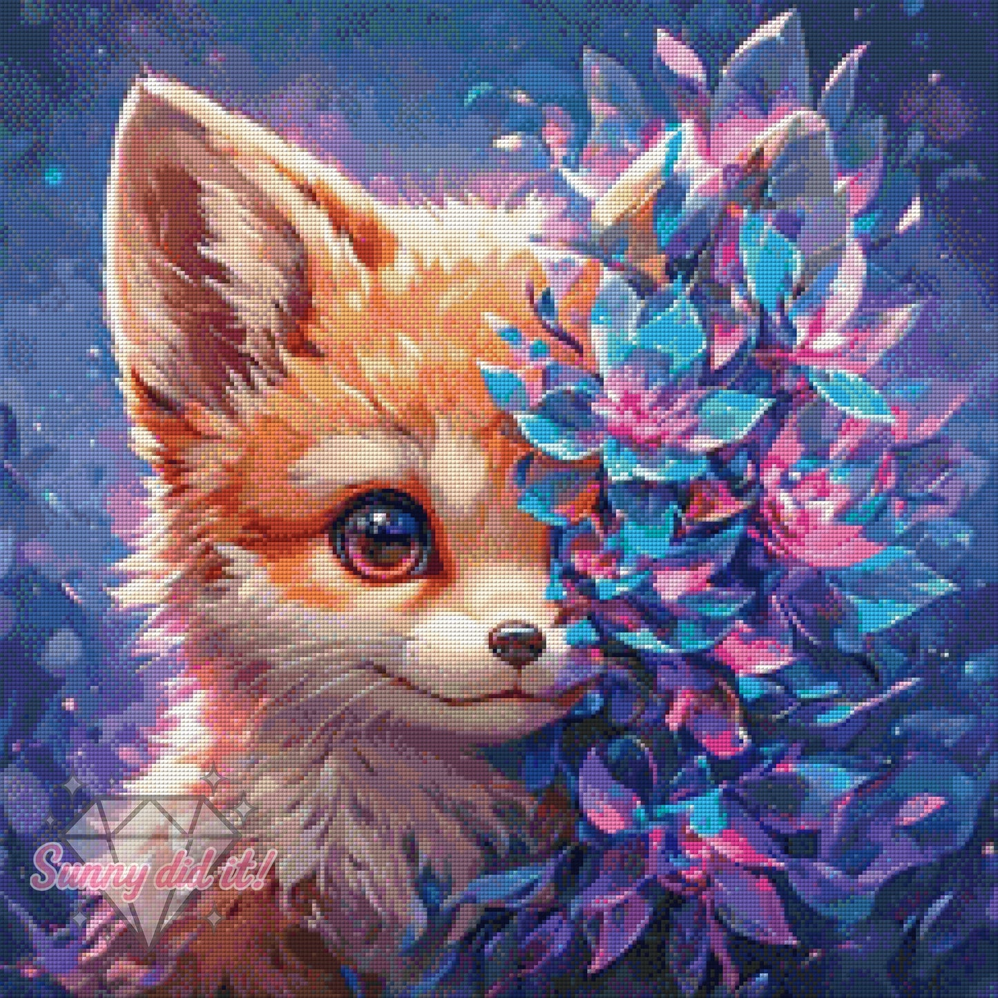 Füchslein by tiki_DIAMONDS.ai 60x60cm 110 Farben