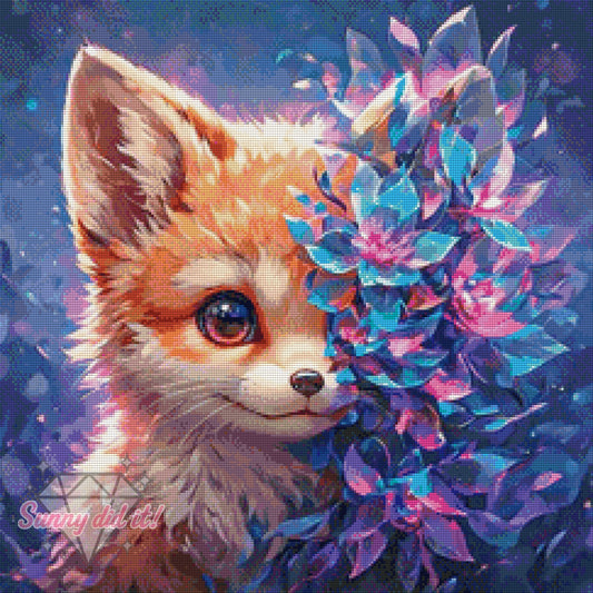 Füchslein by tiki_DIAMONDS.ai 60x60cm 110 Farben