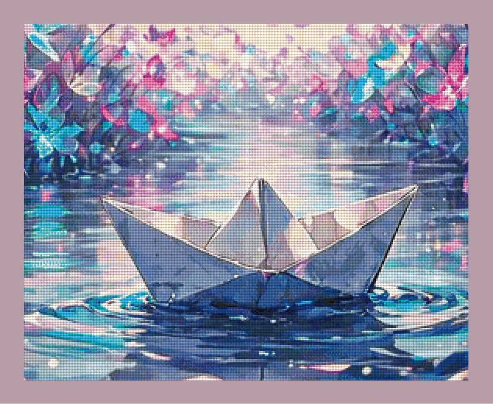 Papier auf Reisen by tiki_DIAMONDS.ai 60x75cm 79 Farben mit 9x Sondersteinen