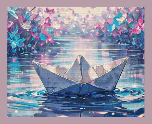 Papier auf Reisen by tiki_DIAMONDS.ai 60x75cm 79 Farben mit 9x Sondersteinen