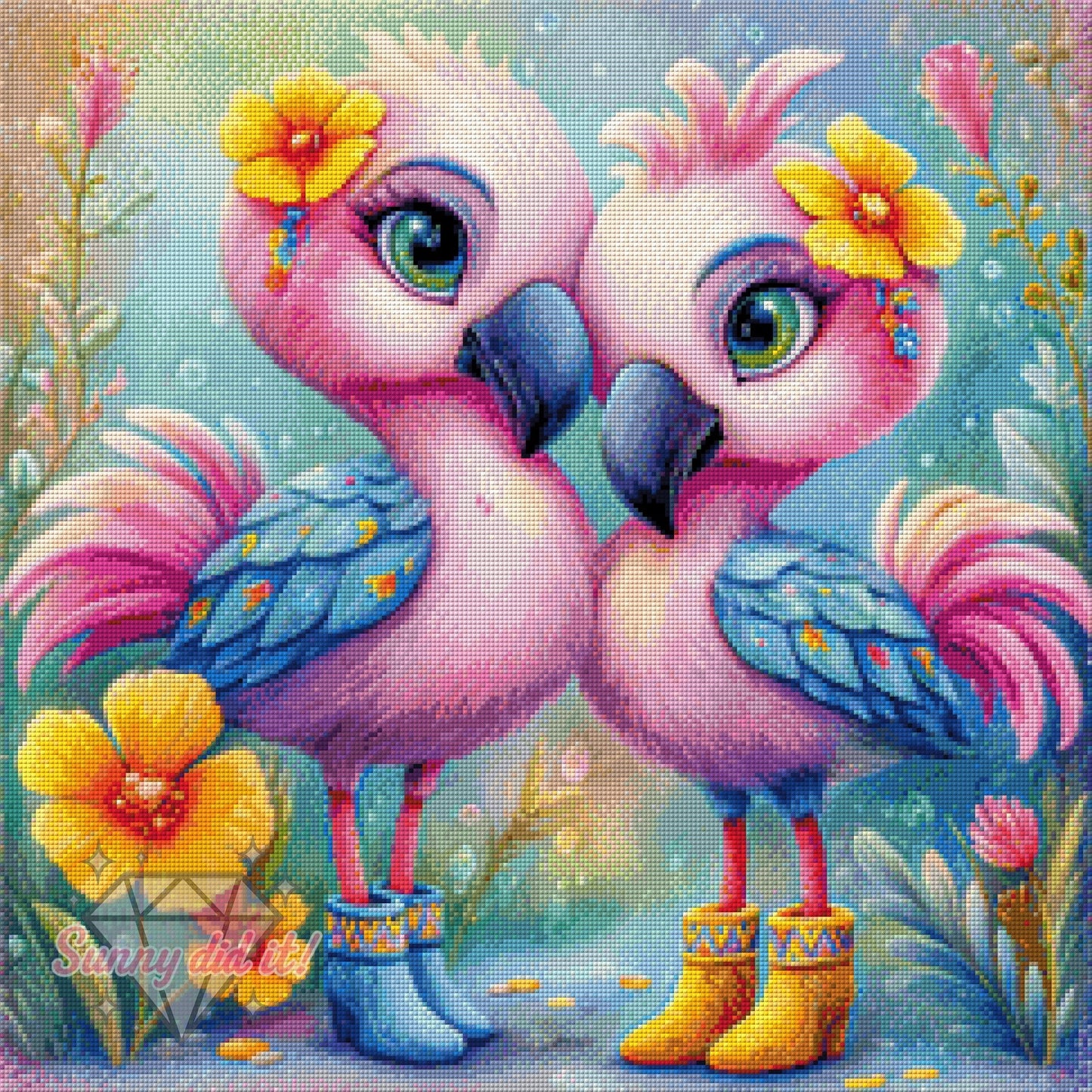 Rosa & Rosinchen by Sweet_Loco_AI 60x60cm 115 Farben