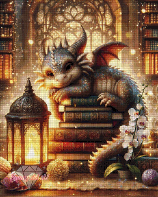 Drachen-Biblikothek by Glitzerkrümelchen 60x75cm 100 Farben