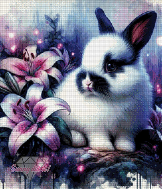 Lilien-Bunny by AI Design by JB 60x70cm 95 Farben
