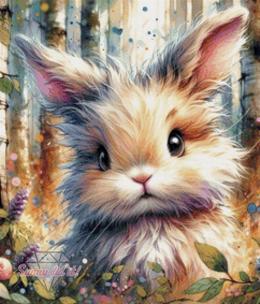 Wuschelhäschen by AI Design by JB 60x70cm 100 Farben