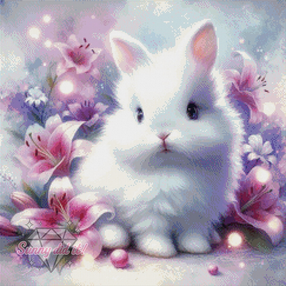 Pink Lilien Bunny by AI Design by JB 60x60cm 85 Farben