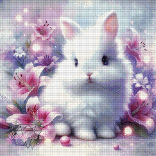 Pink Lilien Bunny by AI Design by JB 60x60cm 85 Farben