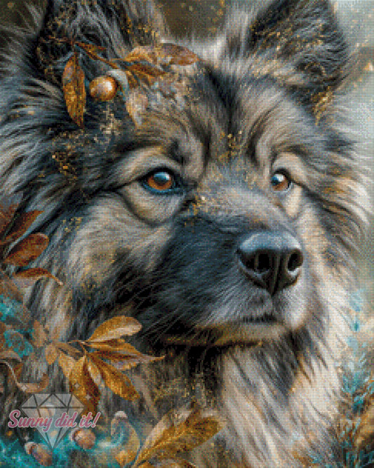 Wolfsspitz by Funkelreich 60x75cm 115 Farben