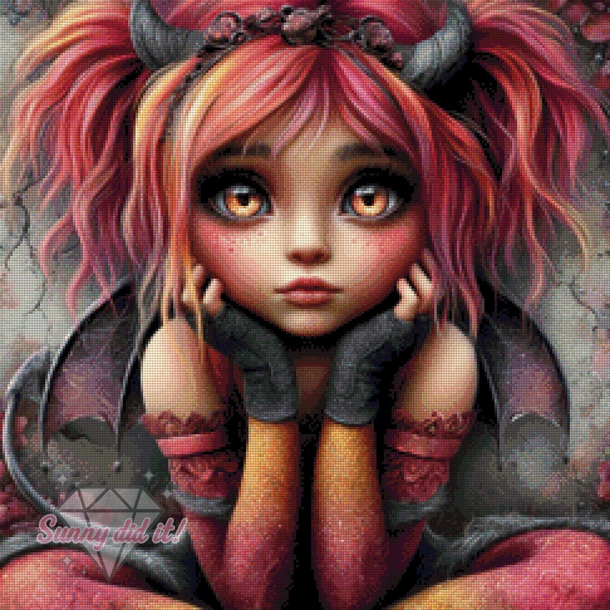 Devil Girl by Sweet_Loco_AI 60x60cm 115 Farben
