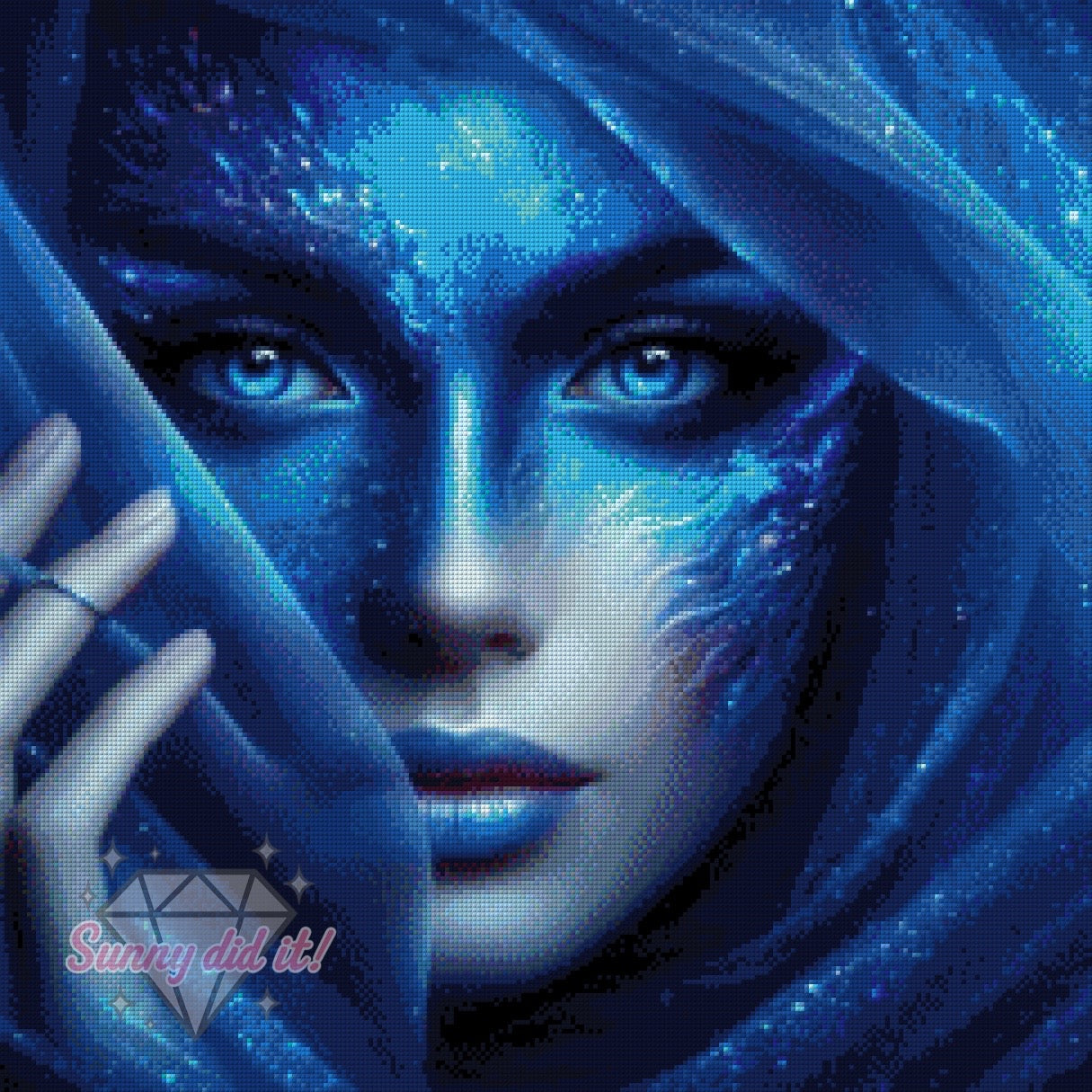 Blue Beauty by Christa.fe KI 60x60cm 65 Farben