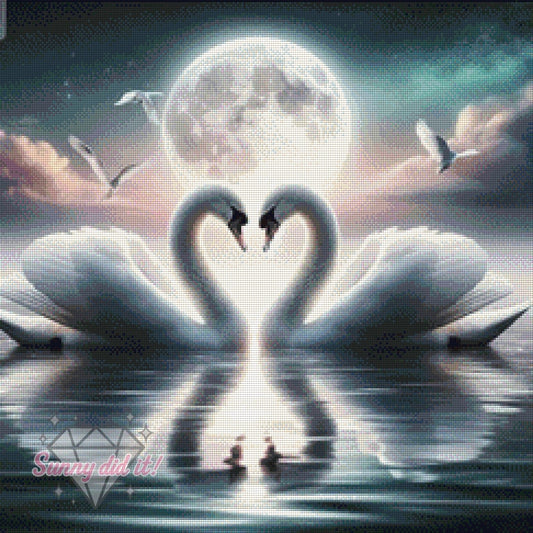 Swans by Silvia-ki 60x60cm 75 Farben