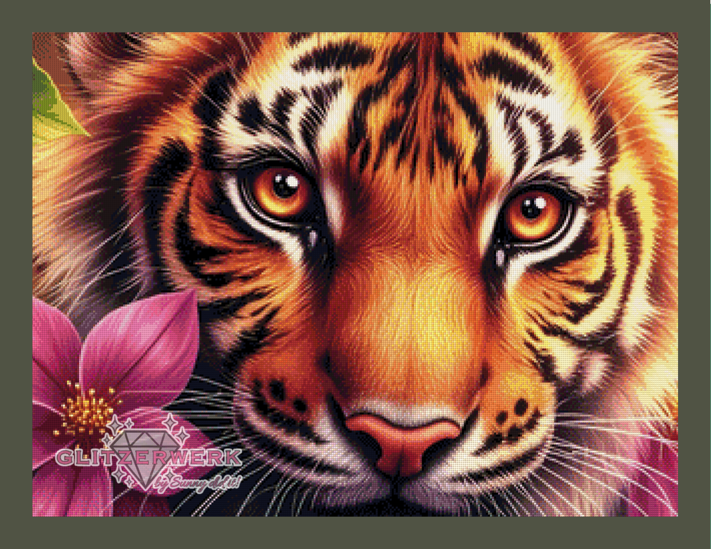 Tropical Tiger by Sunny did it! 80x60cm 105 Farben mit 10x Sondersteinen