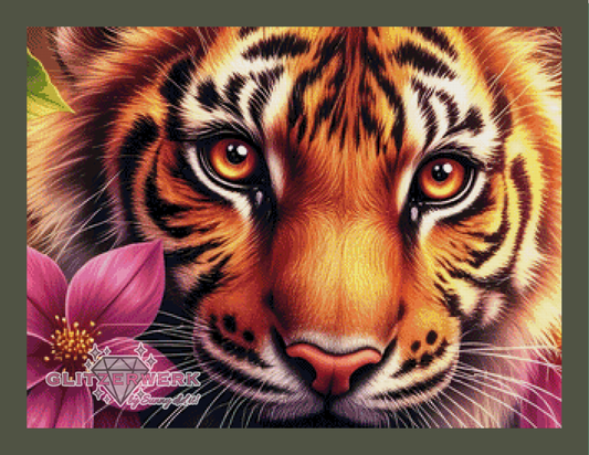 Tropical Tiger by Sunny did it! 80x60cm 105 Farben mit 10x Sondersteinen