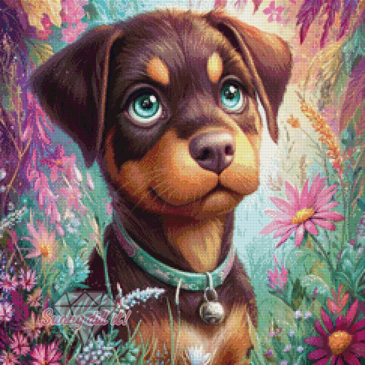 Puppy by Sweet_Loco_AI 60x60cm 120 Farben